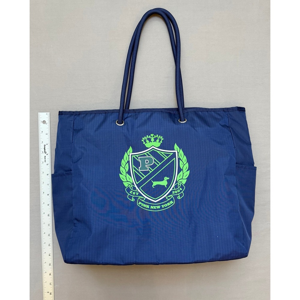 NWOT Victorias Secret PINK Tote Bag Navy Blue Crest Dog Logo